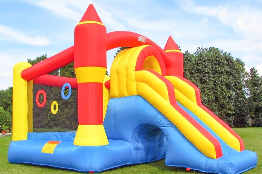 Pvc Thương mại bơm hơi Bounce House Jumping Bouncy Castle với đường trượt nước PVC Vải đồ chơi bơm hơi